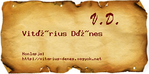 Vitárius Dénes névjegykártya